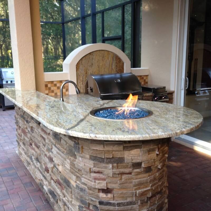 Custom granite outdoor kitchen project